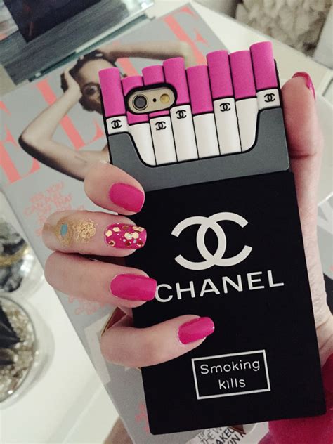 pink chanel cigarette phone case|Chanel ipad case.